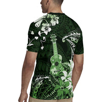 Hawaii Ukulele Rugby Jersey Polynesian Pattern Mix Hibiscus Green Version LT05 - Polynesian Pride