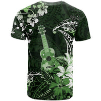 Hawaii Ukulele T Shirt Polynesian Pattern Mix Hibiscus Green Version LT05 - Polynesian Pride