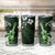 Hawaii Ukulele Tumbler Cup Polynesian Pattern Mix Hibiscus Green Version