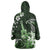 Hawaii Ukulele Wearable Blanket Hoodie Polynesian Pattern Mix Hibiscus Green Version LT05