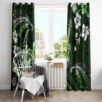 Hawaii Ukulele Window Curtain Polynesian Pattern Mix Hibiscus Green Version LT05 - Polynesian Pride