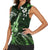 Hawaii Ukulele Women Sleeveless Polo Shirt Polynesian Pattern Mix Hibiscus Green Version LT05