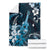 Hawaii Ukulele Blanket Polynesian Pattern Mix Hibiscus Blue Version