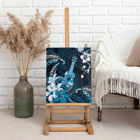 Hawaii Ukulele Canvas Wall Art Polynesian Pattern Mix Hibiscus Blue Version LT05 - Polynesian Pride