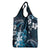 Hawaii Ukulele Grocery Bag Polynesian Pattern Mix Hibiscus Blue Version