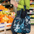 Hawaii Ukulele Grocery Bag Polynesian Pattern Mix Hibiscus Blue Version