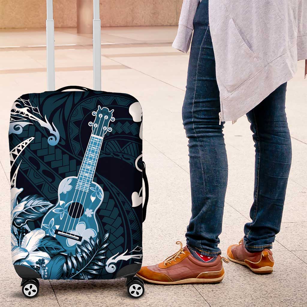 Hawaii Ukulele Luggage Cover Polynesian Pattern Mix Hibiscus Blue Version LT05 Blue - Polynesian Pride