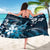 Hawaii Ukulele Sarong Polynesian Pattern Mix Hibiscus Blue Version