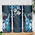 Hawaii Ukulele Skinny Tumbler Polynesian Pattern Mix Hibiscus Blue Version