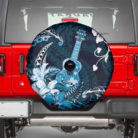Hawaii Ukulele Spare Tire Cover Polynesian Pattern Mix Hibiscus Blue Version LT05 - Polynesian Pride