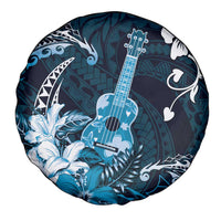 Hawaii Ukulele Spare Tire Cover Polynesian Pattern Mix Hibiscus Blue Version LT05 - Polynesian Pride