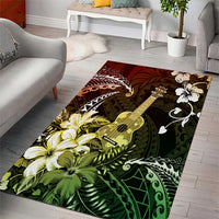 Hawaii Ukulele Area Rug Polynesian Pattern Mix Hibiscus Reggae Version LT05 - Polynesian Pride