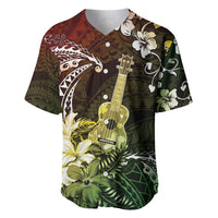 Hawaii Ukulele Baseball Jersey Polynesian Pattern Mix Hibiscus Reggae Version LT05 Reggae - Polynesian Pride