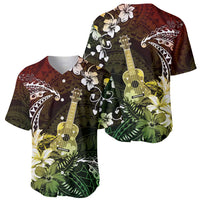 Hawaii Ukulele Baseball Jersey Polynesian Pattern Mix Hibiscus Reggae Version LT05 - Polynesian Pride