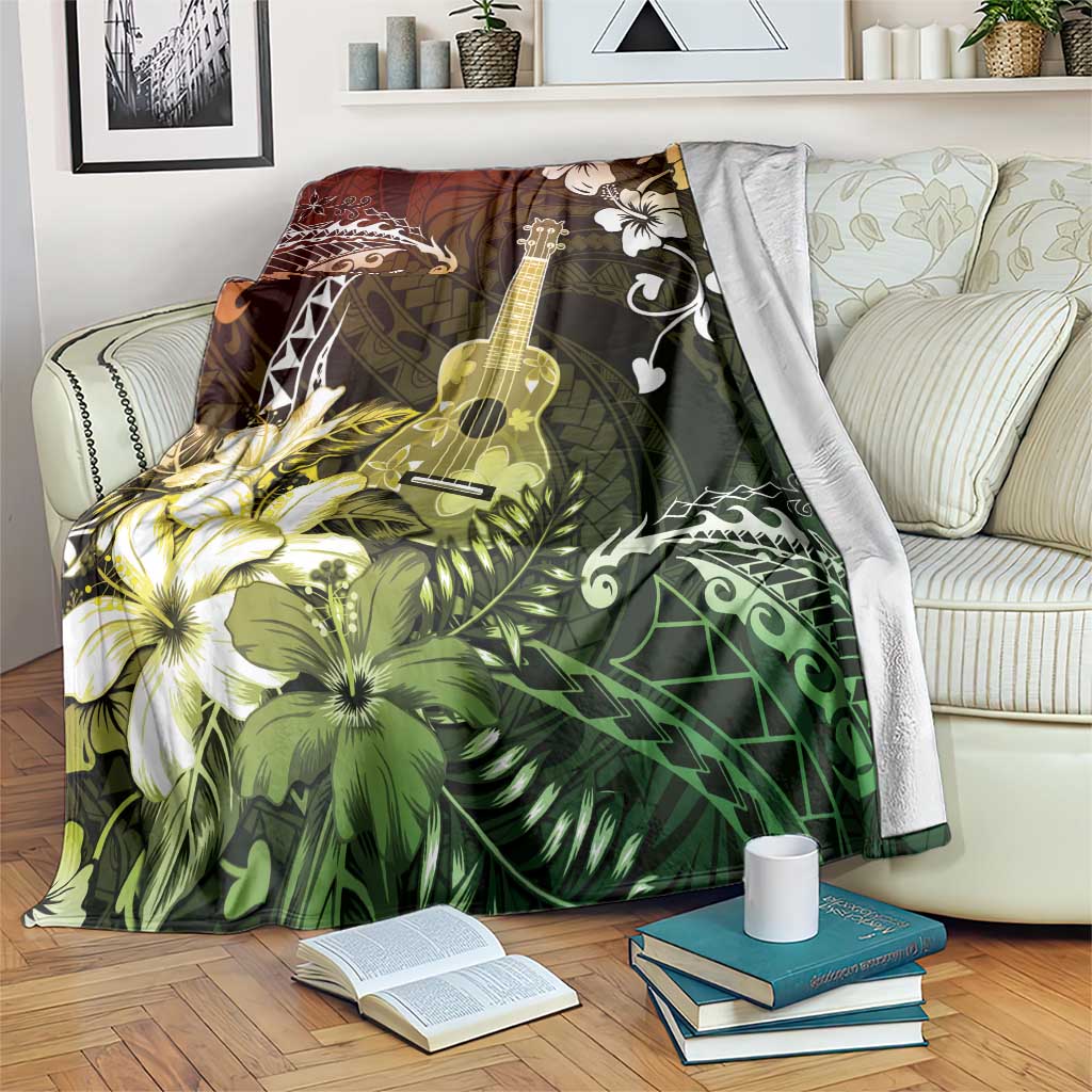 Hawaii Ukulele Blanket Polynesian Pattern Mix Hibiscus Reggae Version LT05 Reggae - Polynesian Pride