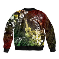 Hawaii Ukulele Bomber Jacket Polynesian Pattern Mix Hibiscus Reggae Version LT05 - Polynesian Pride