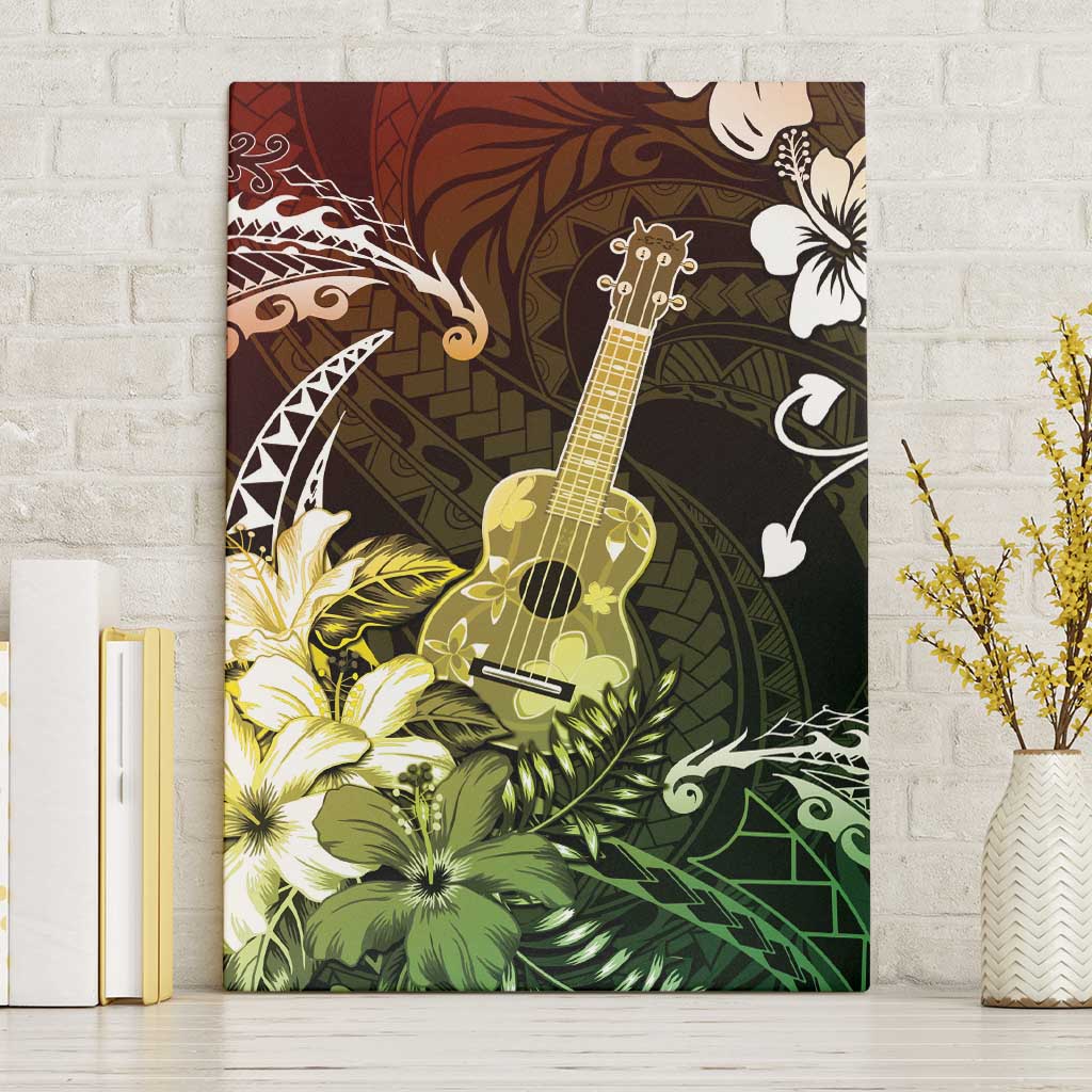 Hawaii Ukulele Canvas Wall Art Polynesian Pattern Mix Hibiscus Reggae Version LT05 Without Frame Reggae - Polynesian Pride