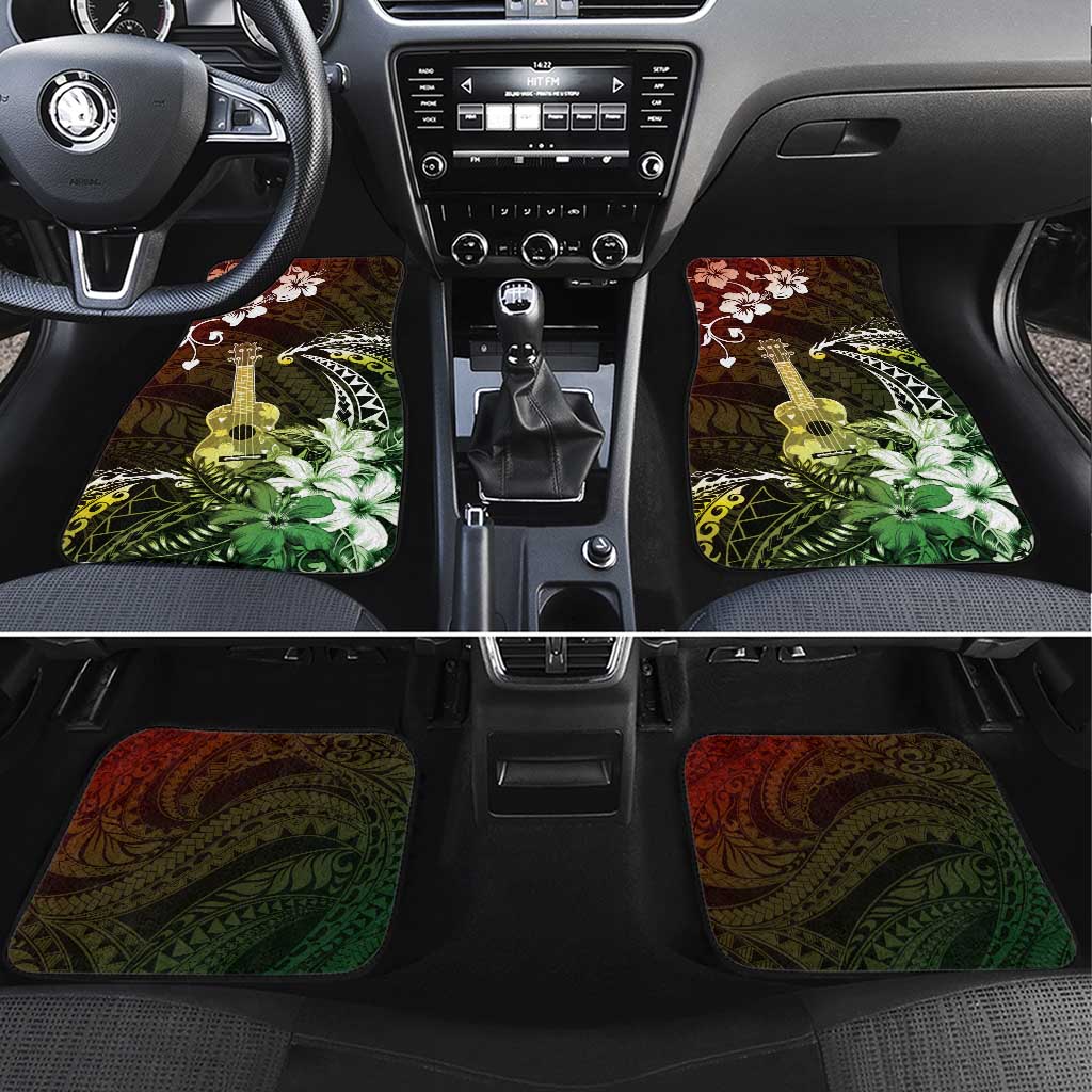 Hawaii Ukulele Car Mats Polynesian Pattern Mix Hibiscus Reggae Version LT05 Set 4pcs Reggae - Polynesian Pride