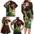 Hawaii Ukulele Family Matching Long Sleeve Bodycon Dress and Hawaiian Shirt Polynesian Pattern Mix Hibiscus Reggae Version LT05