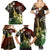 Hawaii Ukulele Family Matching Summer Maxi Dress and Hawaiian Shirt Polynesian Pattern Mix Hibiscus Reggae Version LT05