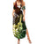 Hawaii Ukulele Family Matching Summer Maxi Dress and Hawaiian Shirt Polynesian Pattern Mix Hibiscus Reggae Version LT05