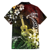 Hawaii Ukulele Hawaiian Shirt Polynesian Pattern Mix Hibiscus Reggae Version LT05 - Polynesian Pride