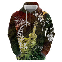 Hawaii Ukulele Hoodie Polynesian Pattern Mix Hibiscus Reggae Version LT05 - Polynesian Pride