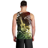 Hawaii Ukulele Men Tank Top Polynesian Pattern Mix Hibiscus Reggae Version LT05 - Polynesian Pride