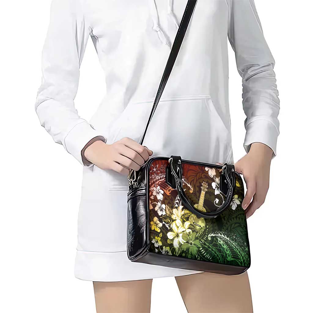 Hawaii Ukulele Shoulder Handbag Polynesian Pattern Mix Hibiscus Reggae Version LT05 - Polynesian Pride