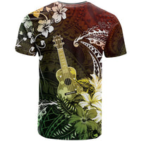 Hawaii Ukulele T Shirt Polynesian Pattern Mix Hibiscus Reggae Version LT05 - Polynesian Pride