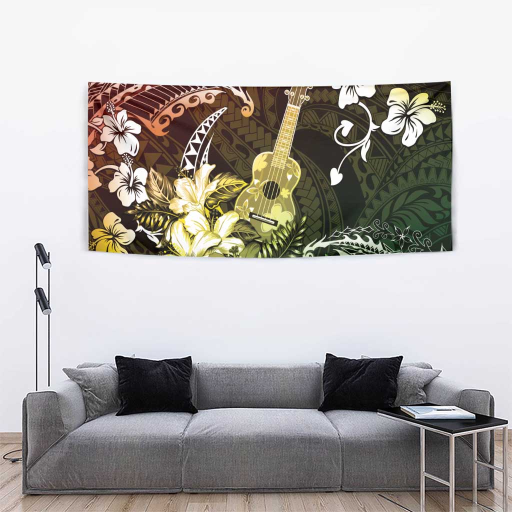 Hawaii Ukulele Tapestry Polynesian Pattern Mix Hibiscus Reggae Version LT05 - Polynesian Pride