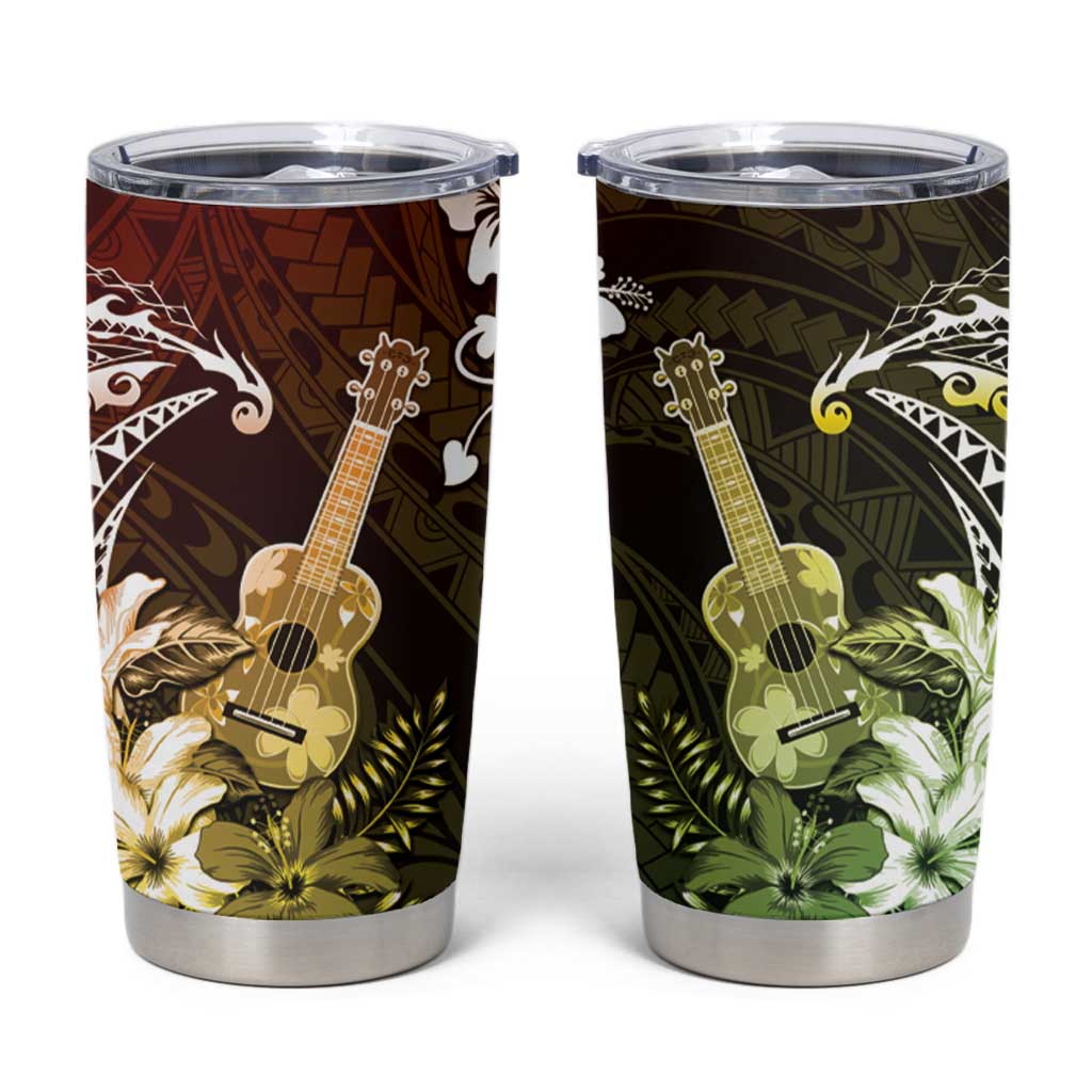 Hawaii Ukulele Tumbler Cup Polynesian Pattern Mix Hibiscus Reggae Version LT05 Reggae - Polynesian Pride