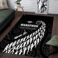 New Zealand Marathon Area Rug Maori Style LT05 Black - Polynesian Pride