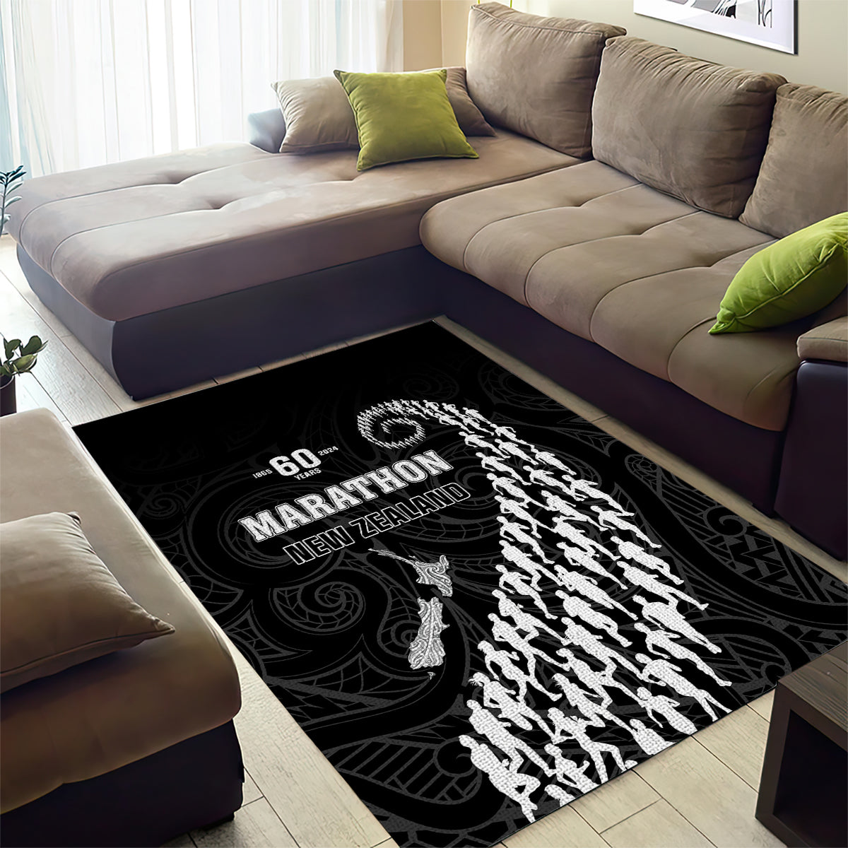New Zealand Marathon Area Rug Maori Style LT05 - Polynesian Pride