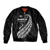 Custom New Zealand Marathon Bomber Jacket Maori Style LT05 Unisex Black - Polynesian Pride