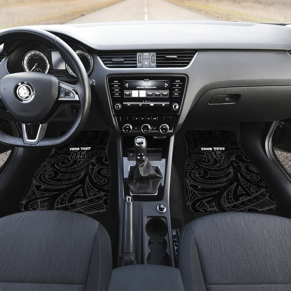 Custom New Zealand Marathon Car Mats Maori Style LT05 Set 2pcs - Front Black - Polynesian Pride