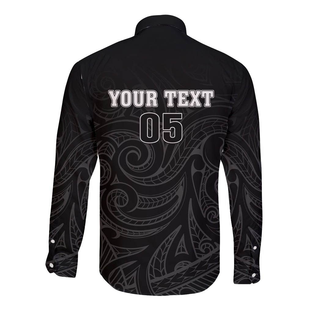 Custom New Zealand Marathon Long Sleeve Button Shirt Maori Style LT05 - Polynesian Pride