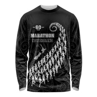 Custom New Zealand Marathon Long Sleeve Shirt Maori Style LT05 Unisex Black - Polynesian Pride