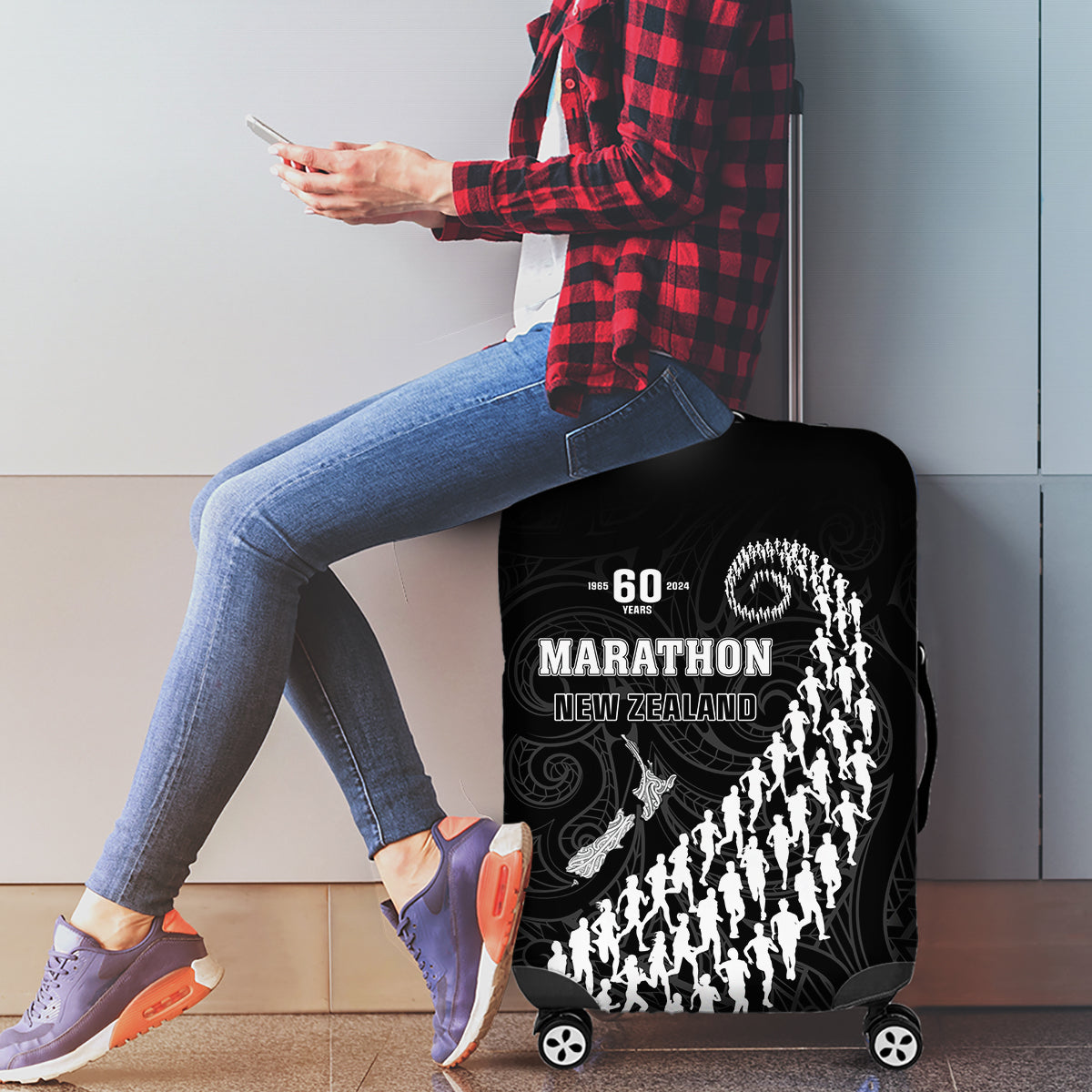 New Zealand Marathon Luggage Cover Maori Style LT05 - Polynesian Pride