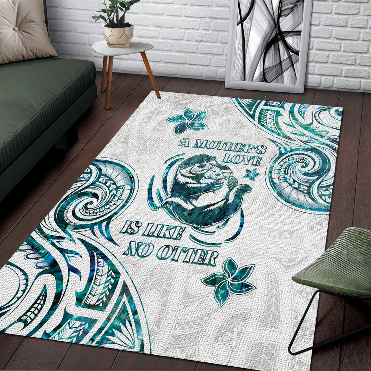New Zealand Aotearoa Hari Ra Mama Area Rug A Mother's Love Is Like No Otter LT05 White - Polynesian Pride