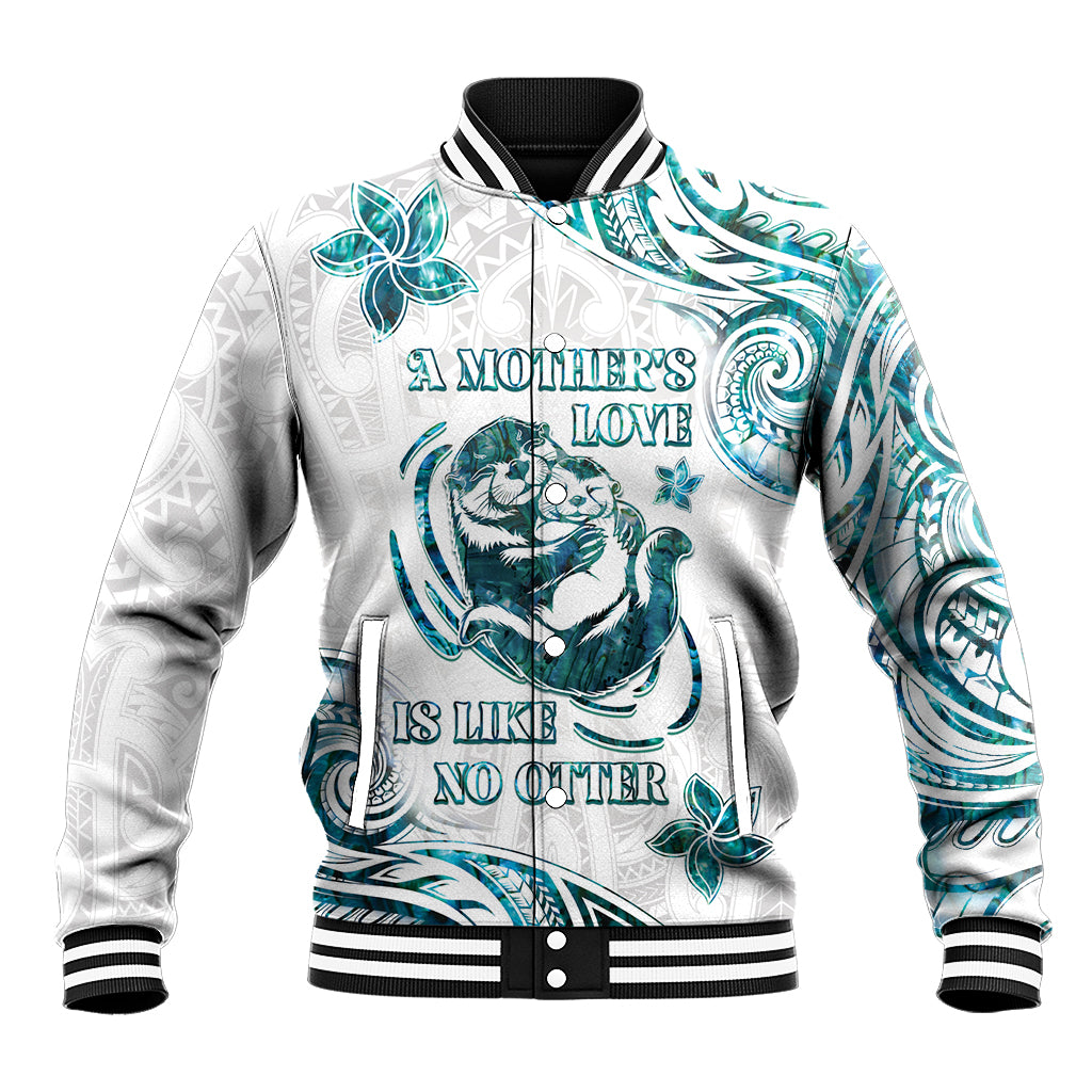 New Zealand Aotearoa Hari Ra Mama Baseball Jacket A Mother's Love Is Like No Otter LT05 Unisex White - Polynesian Pride