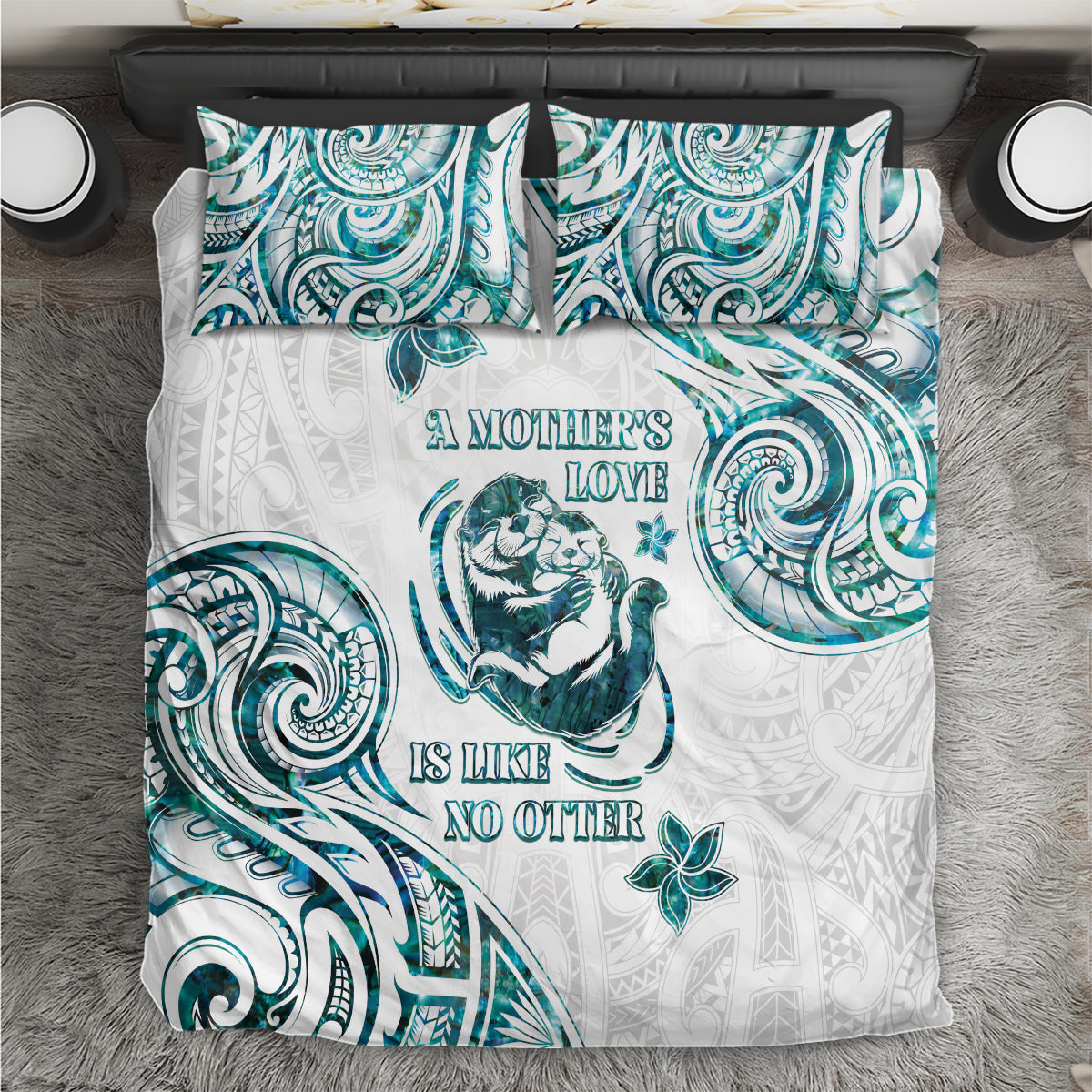 New Zealand Aotearoa Hari Ra Mama Bedding Set A Mother's Love Is Like No Otter LT05 White - Polynesian Pride