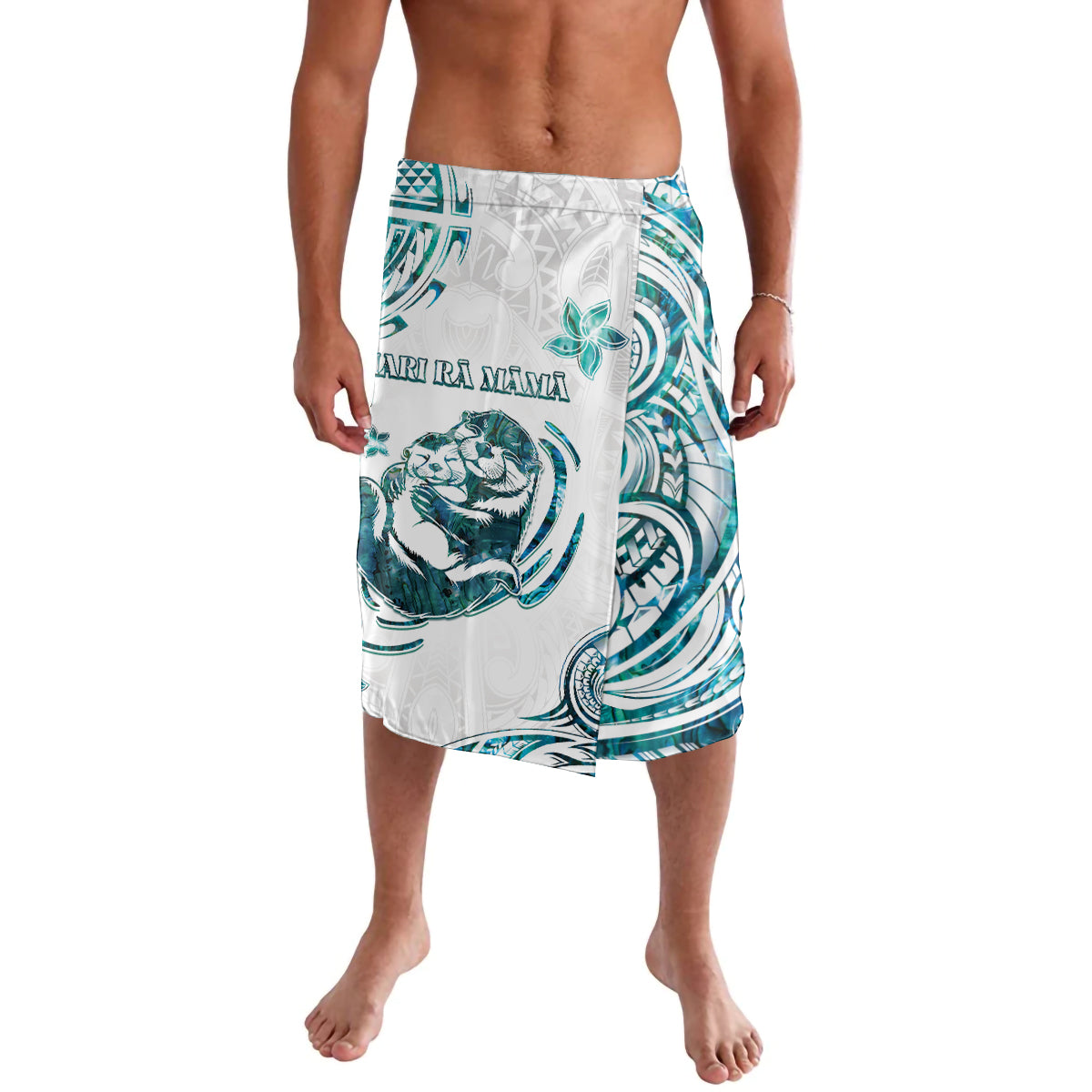 New Zealand Aotearoa Hari Ra Mama Lavalava A Mother's Love Is Like No Otter LT05 White - Polynesian Pride