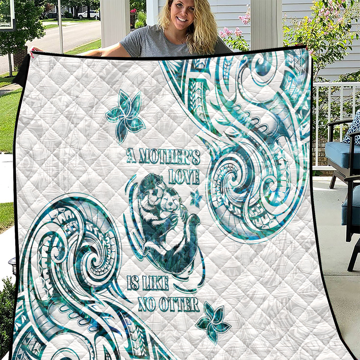 New Zealand Aotearoa Hari Ra Mama Quilt A Mother's Love Is Like No Otter LT05 White - Polynesian Pride