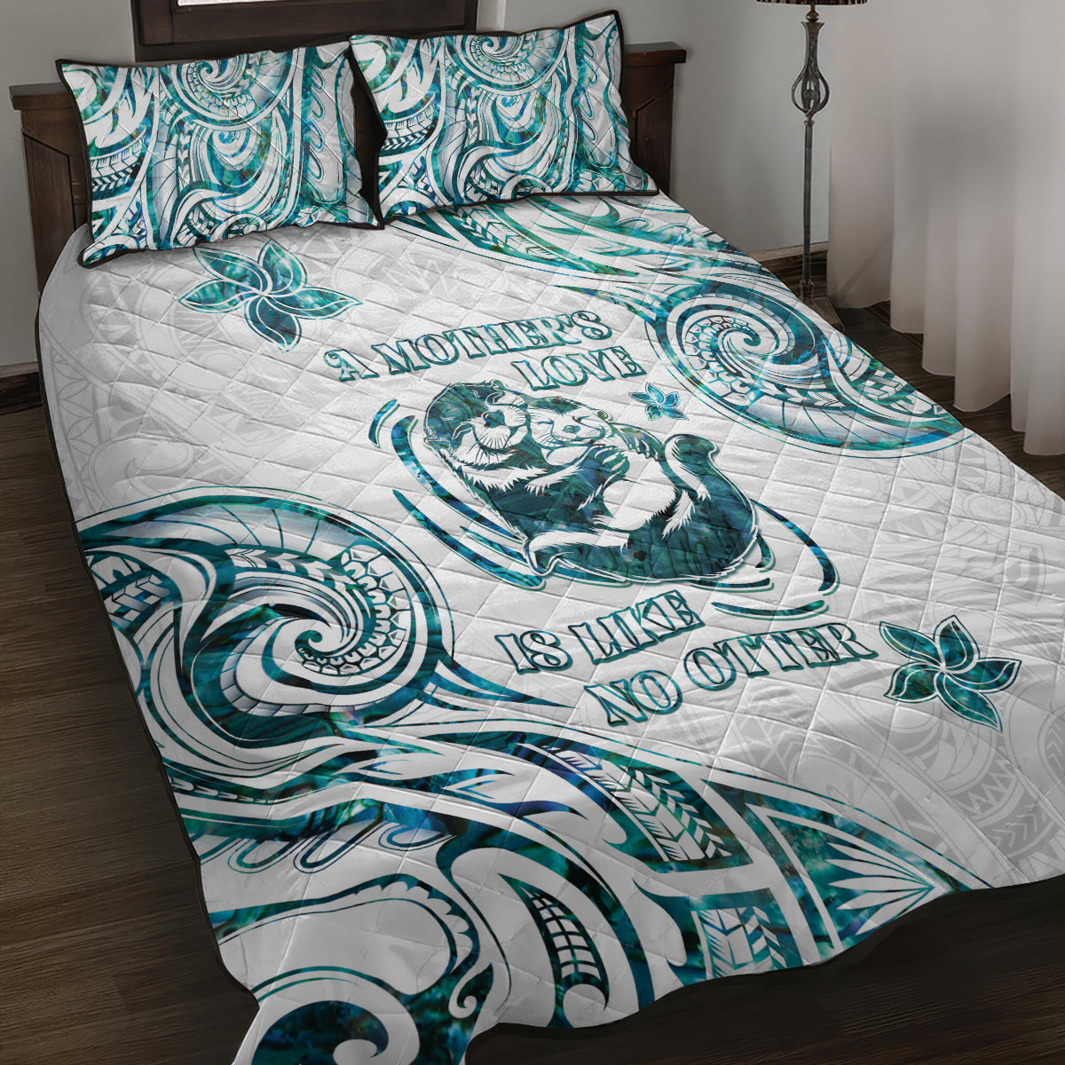 New Zealand Aotearoa Hari Ra Mama Quilt Bed Set A Mother's Love Is Like No Otter LT05 White - Polynesian Pride