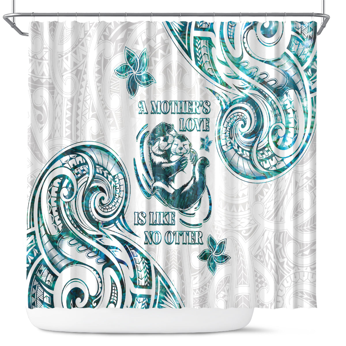 New Zealand Aotearoa Hari Ra Mama Shower Curtain A Mother's Love Is Like No Otter LT05 White - Polynesian Pride