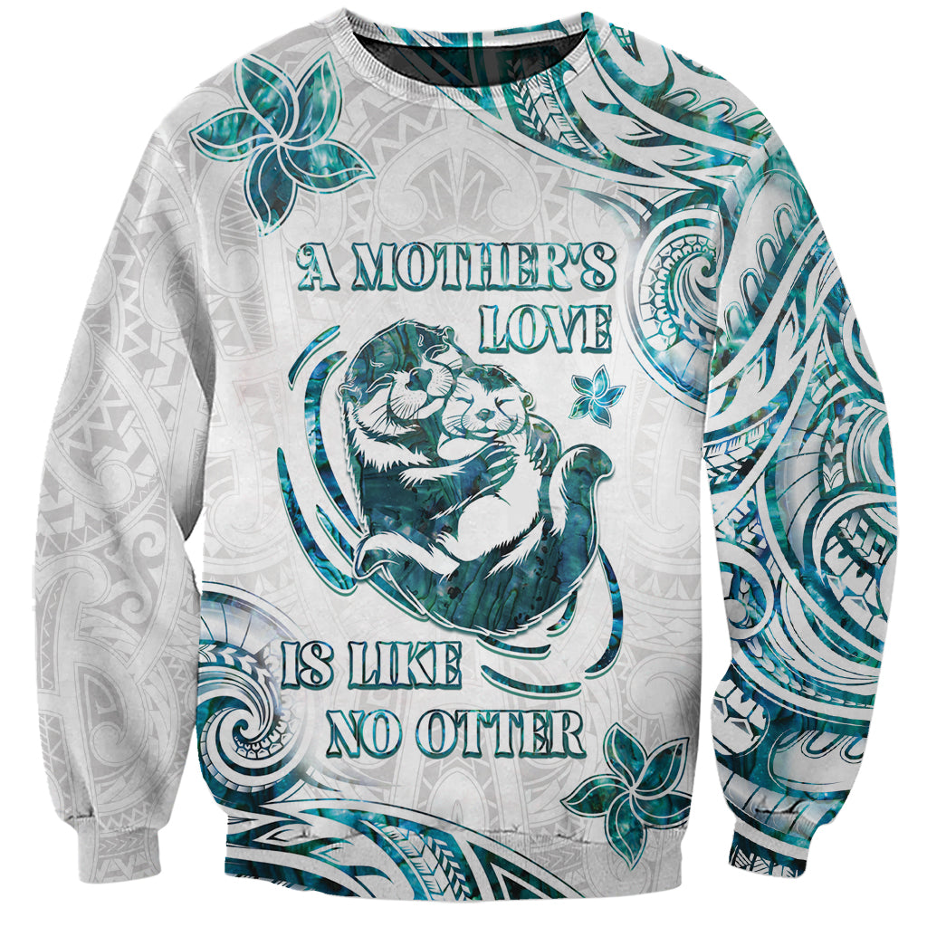 New Zealand Aotearoa Hari Ra Mama Sweatshirt A Mother's Love Is Like No Otter LT05 Unisex White - Polynesian Pride