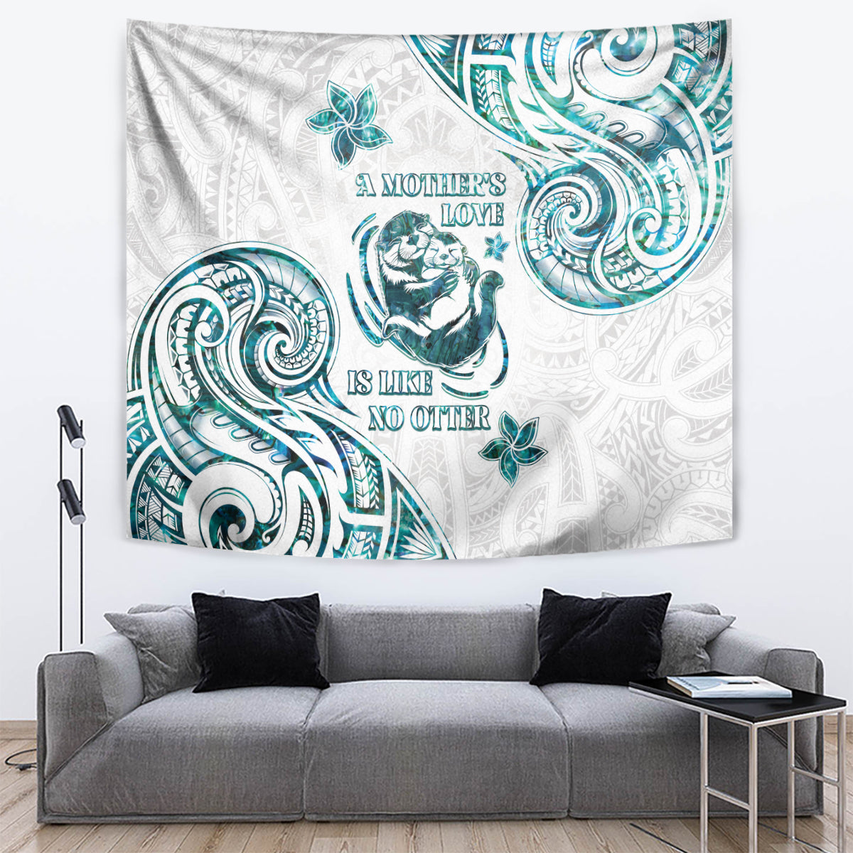 New Zealand Aotearoa Hari Ra Mama Tapestry A Mother's Love Is Like No Otter LT05 White - Polynesian Pride