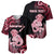 Personalised New Zealand Maori Taniwha Baseball Jersey Silver Fern Red Version