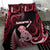 New Zealand Maori Taniwha Bedding Set Silver Fern Red Version